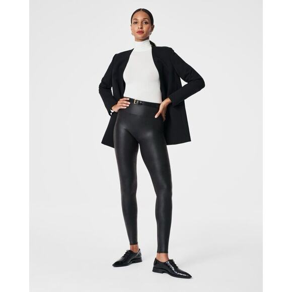 Spanx Faux Leather Leggings for Women, Size M - Black